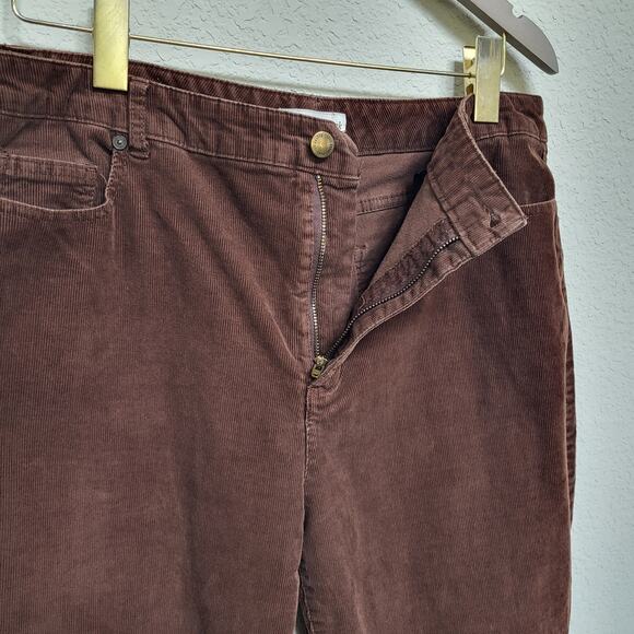 Coldwater Creek Corduroy Pants Womens Size 14 (35 Waist) Brown Straight Leg - Picture 5 of 11